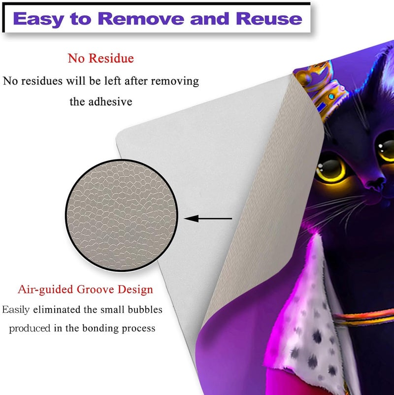 ARTSO 12 13 14 15 15.4 15.6 Inches Laptop Skin Sticker Decal Universal Netbook Skin Sticker Reusable Soft Notebook Art Protector Cover Decal, Purple Cat - Image 4